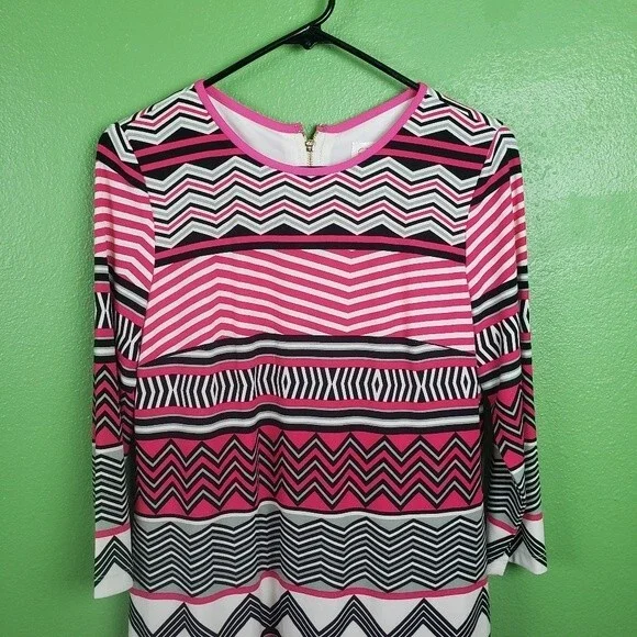 Eliza J pink abstract geometric design short dress size 8 - Picture 4 of 10